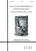 Bulletin d'histoire et d'épistémologie des sciences de la vie, v, 29, no 01